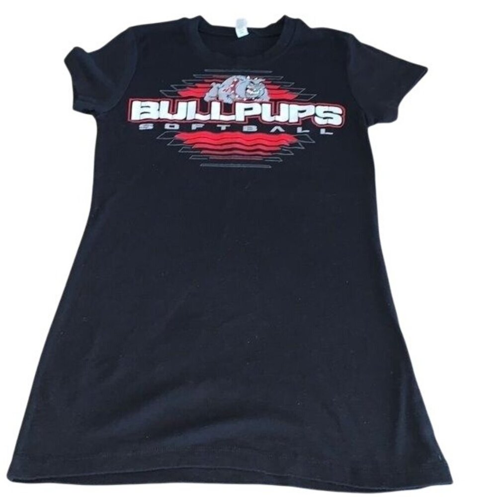 Bullpups Softball Black Graphic T-Shirt Dress XL By Bella+Canvas
